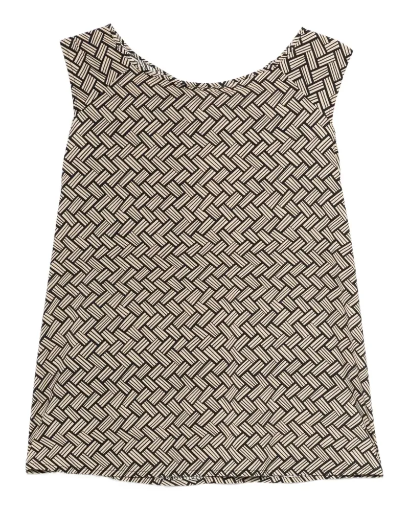SIYU geometric-pattern sleeveless blouse - Nude Nude