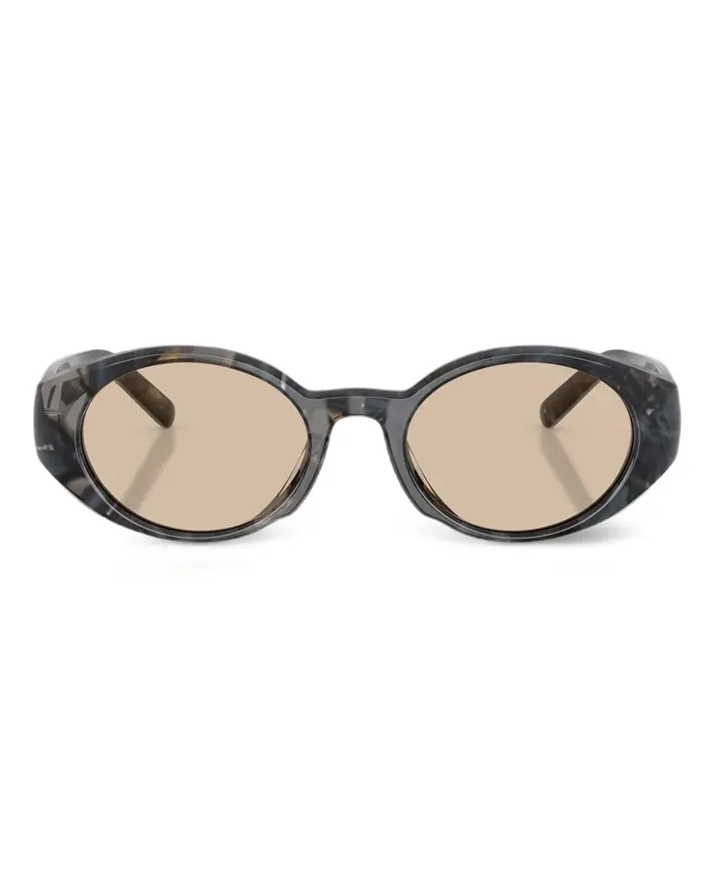 Diesel tortoiseshell-effect oval-frame sunglasses - Braun Braun