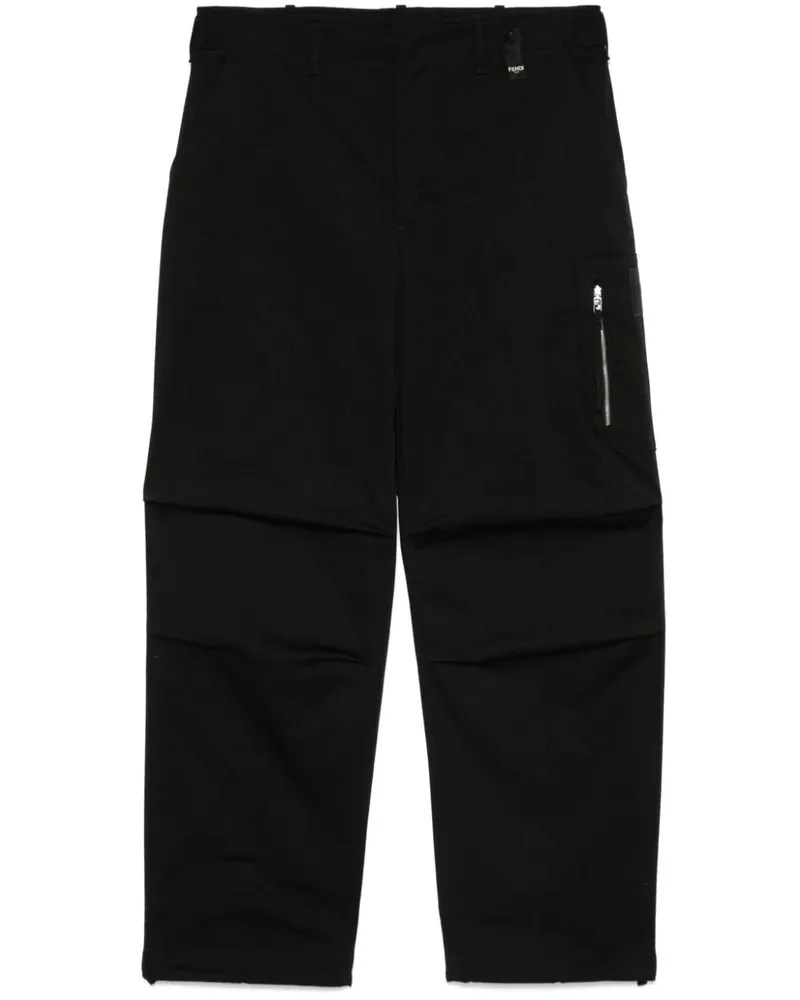 Fendi Hose mit geradem Bein - Schwarz Schwarz