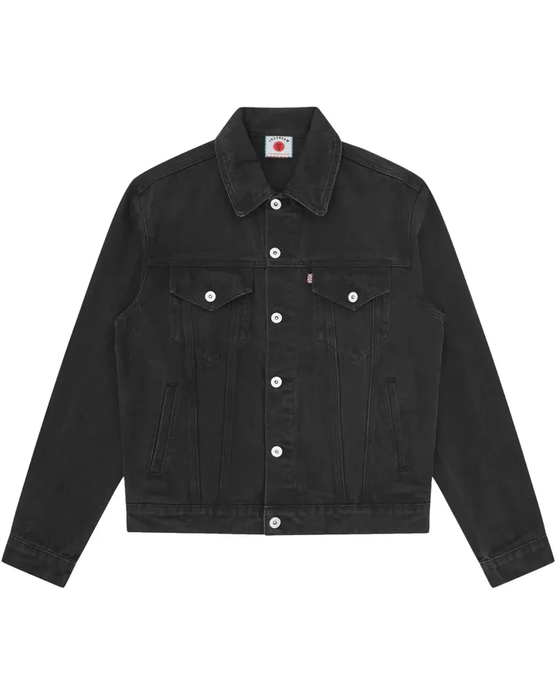 ICECREAM Jeansjacke mit Logo-Print - Schwarz Schwarz