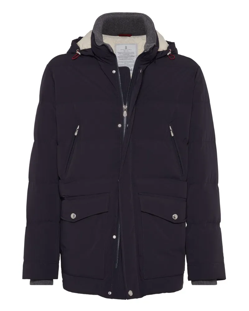 Brunello Cucinelli Gesteppte Kapuzenjacke - Blau Blau