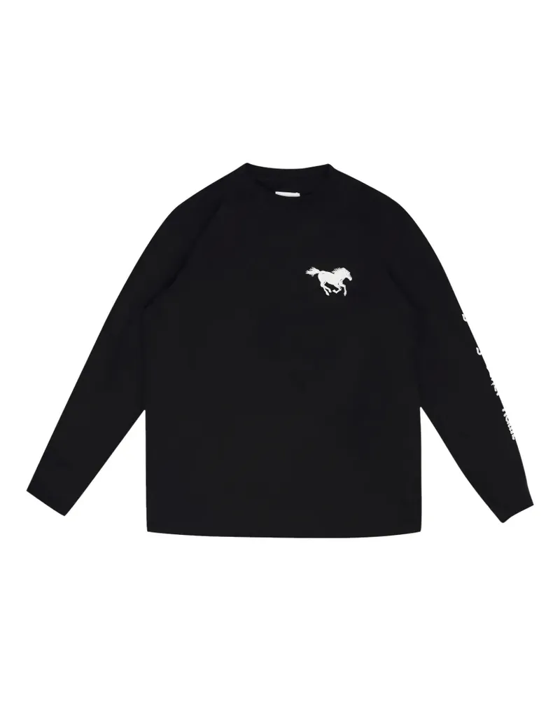 RHUDE graphic-print long-sleeve T-shirt - Schwarz Schwarz