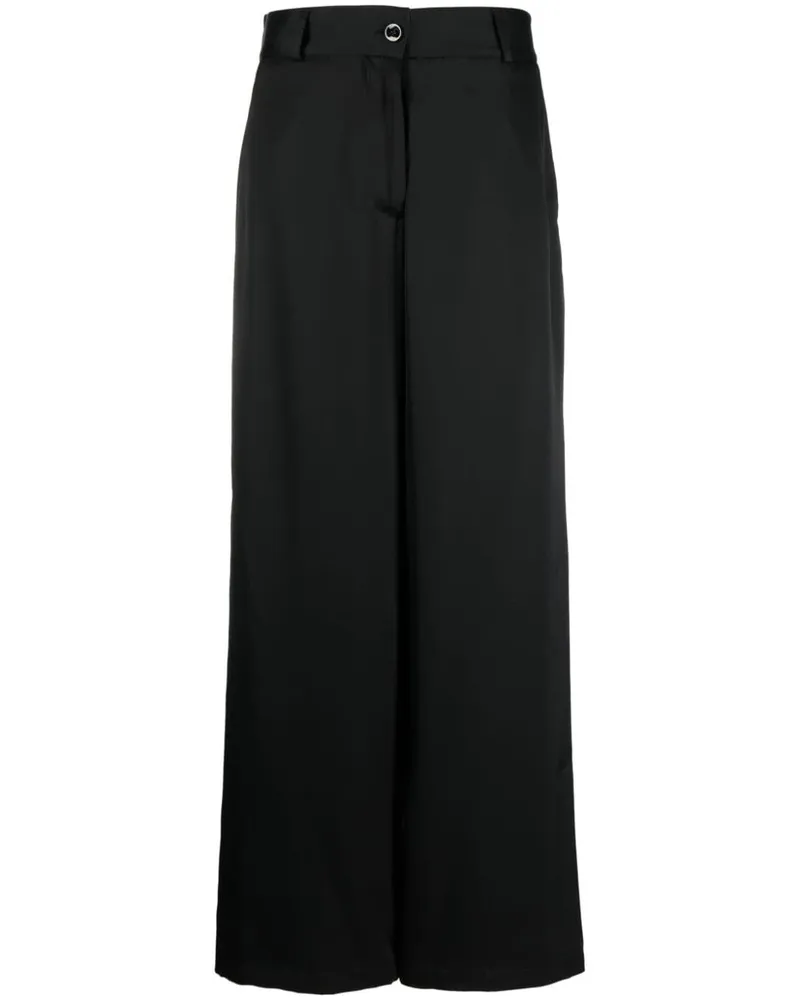 Jil Sander High-Waist-Hose mit weitem Bein - Schwarz Schwarz