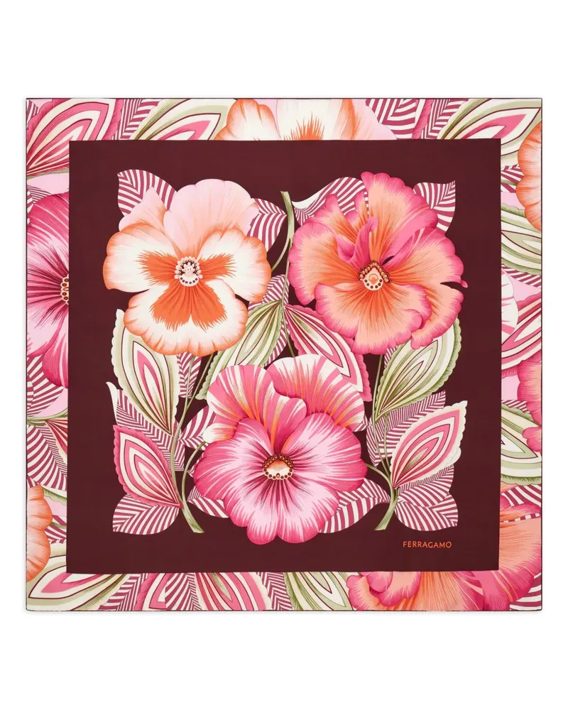 Ferragamo Seidenschal mit Brezza-Print - Rosa Rosa