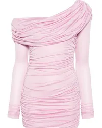 Blumarine Schulterfreies Minikleid mit Raffungen Rosa