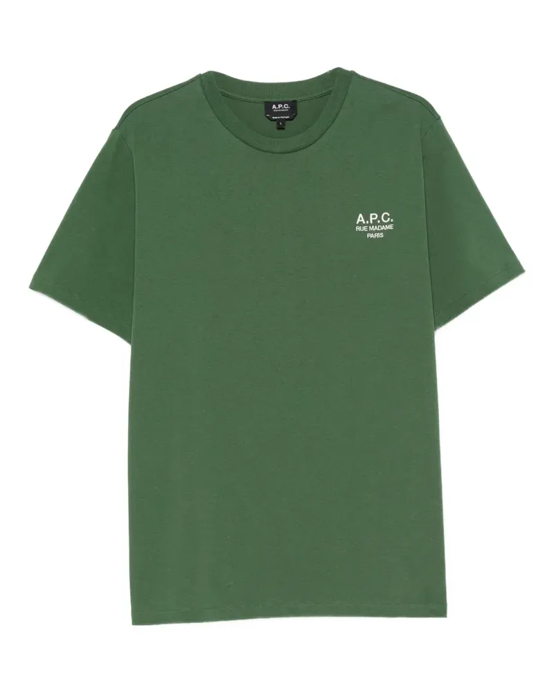 A.P.C. Rue Madame logo-print crew-neck T-shirt - Grün Grün
