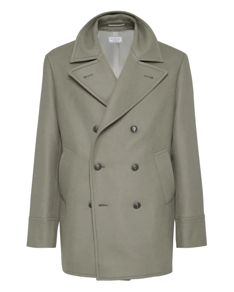 Brunello Cucinelli Doppelreihiger Mantel - Grün Grün