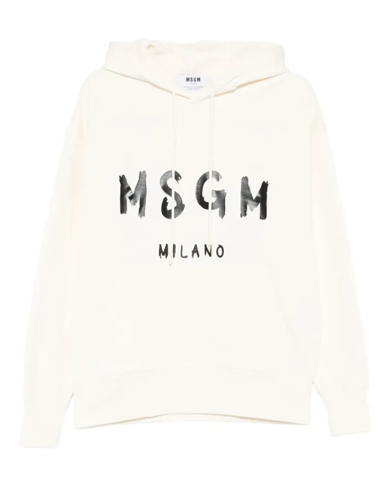 MSGM Hoodie mit Logo-Print - Weiß Weiß
