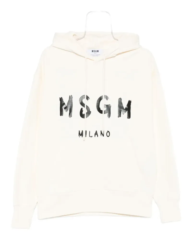 MSGM Hoodie mit Logo-Print - Weiß Weiß