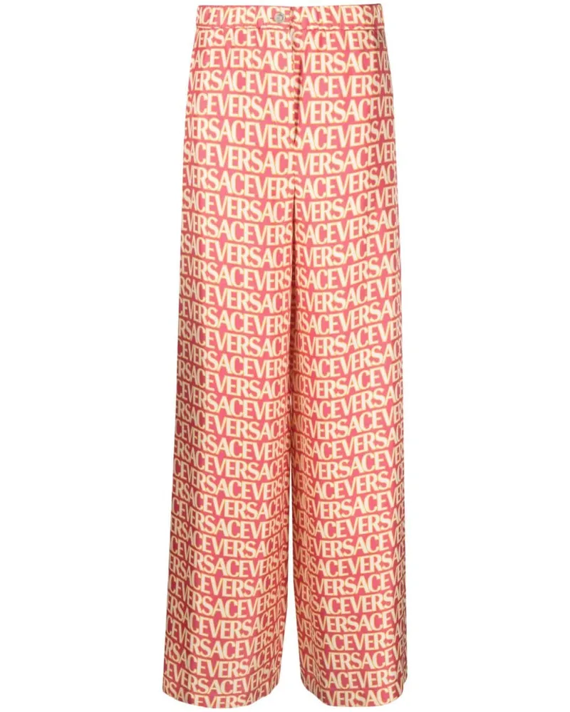 Versace Allover silk trousers - Rosa Rosa