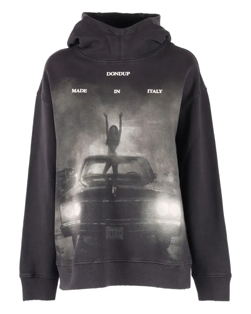 Dondup Hoodie mit grafischem Print - Schwarz Schwarz