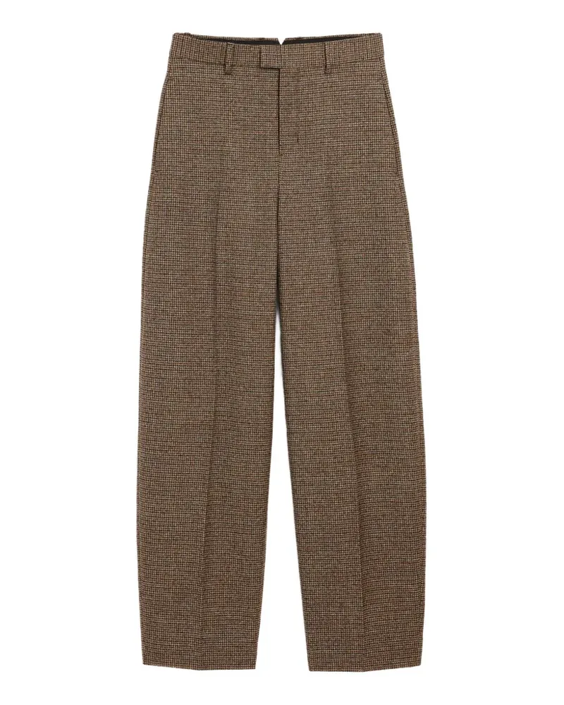 AMI Paris Ballonhose aus Wolle mit Hahnentrittmuster - Braun Braun