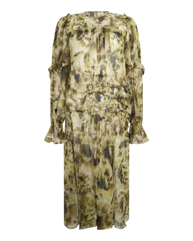 Alberta Ferretti Maxikleid mit Rüschen - Grün Grün