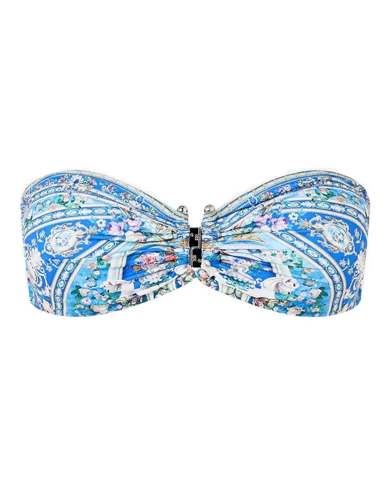 Camilla pattern bandeau bikini top - Blau Blau