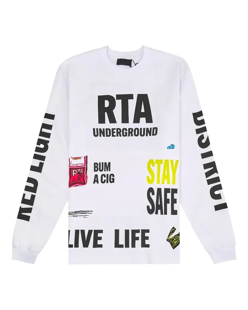 RTA Underground text-print sweatshirt - Weiß Weiß