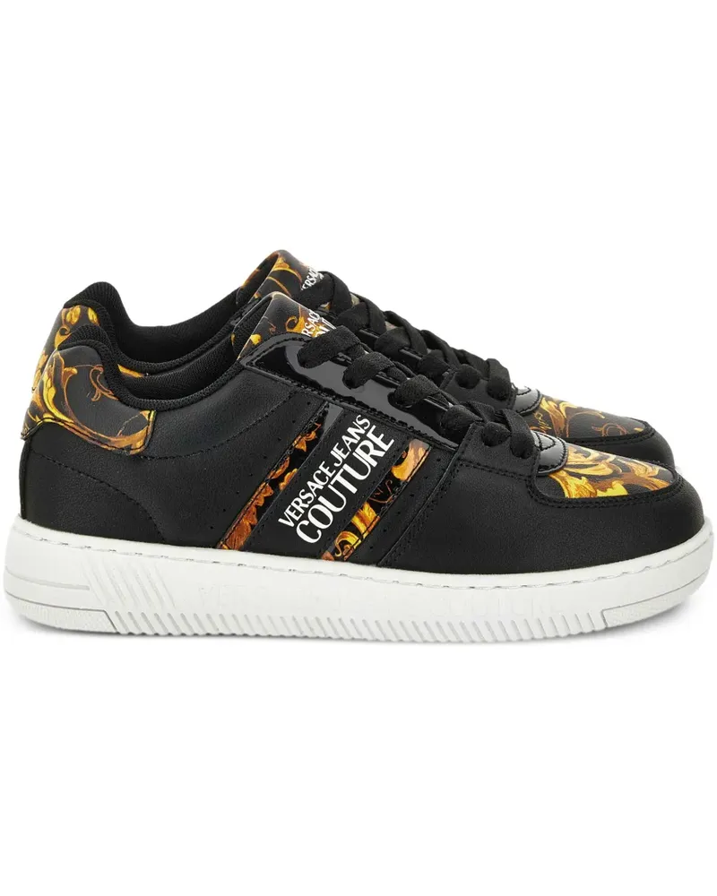 Versace Jeans Sneakers mit Barock-Print - Schwarz Schwarz