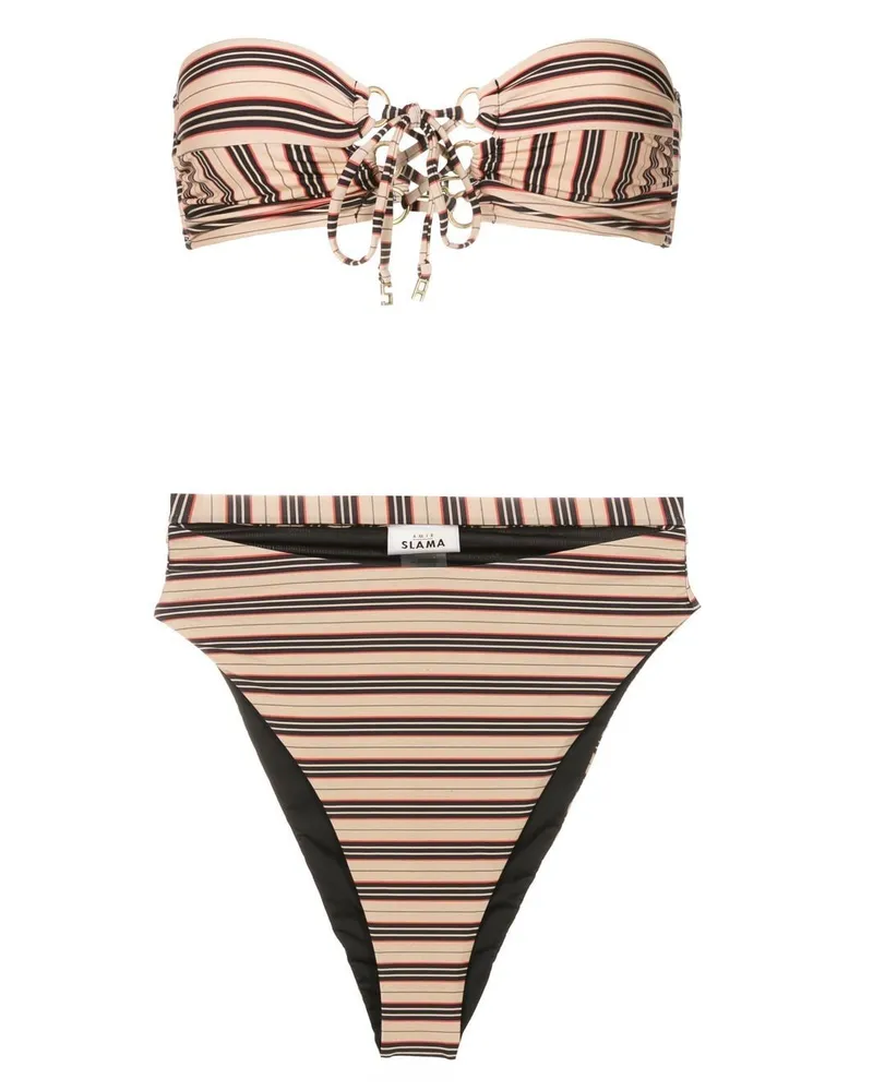 Amir Slama Gestreifter Bandeau-Bikini - Mehrfarbig Mehrfarbig