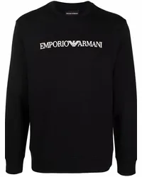 Emporio Armani Sweatshirt mit Logo-Print Schwarz