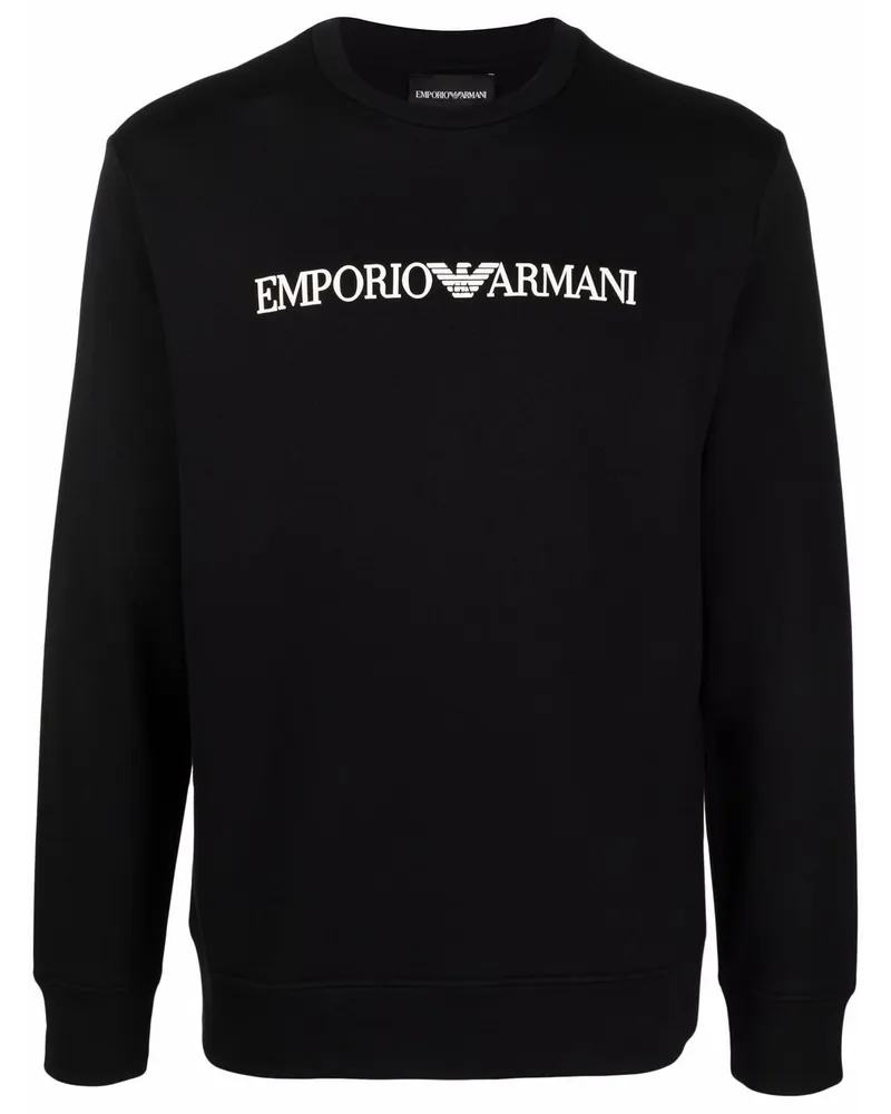 Emporio Armani Sweatshirt mit Logo-Print - Schwarz Schwarz