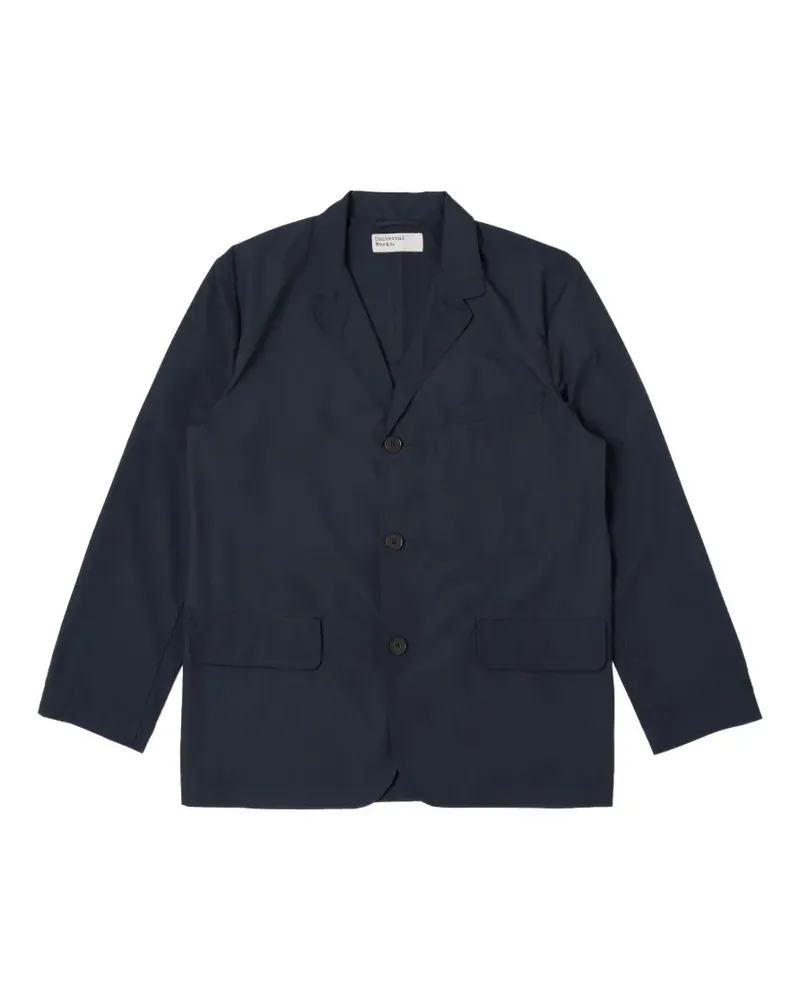 Universal Works Capitol notch-lapel flap-pocket single-breasted blazer - Blau Blau