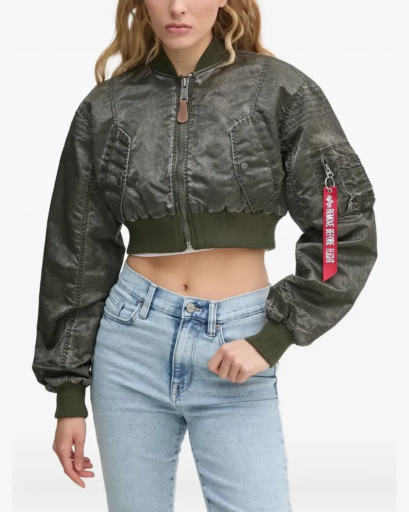 Alpha Industries Cropped-Bomberjacke - Grün Grün