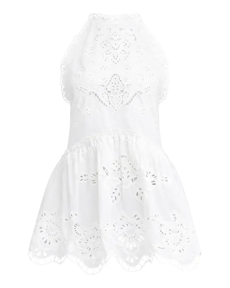 FARM Rio Minikleid mit Wellensaum - Weiß Weiß