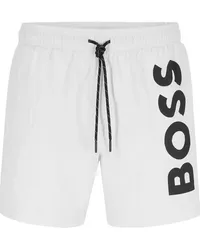 HUGO BOSS Badeshorts mit Logo-Print Weiß