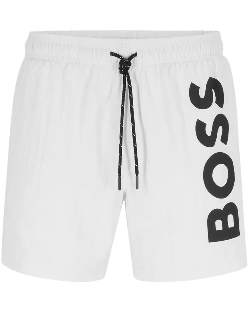 HUGO BOSS Badeshorts mit Logo-Print Weiß