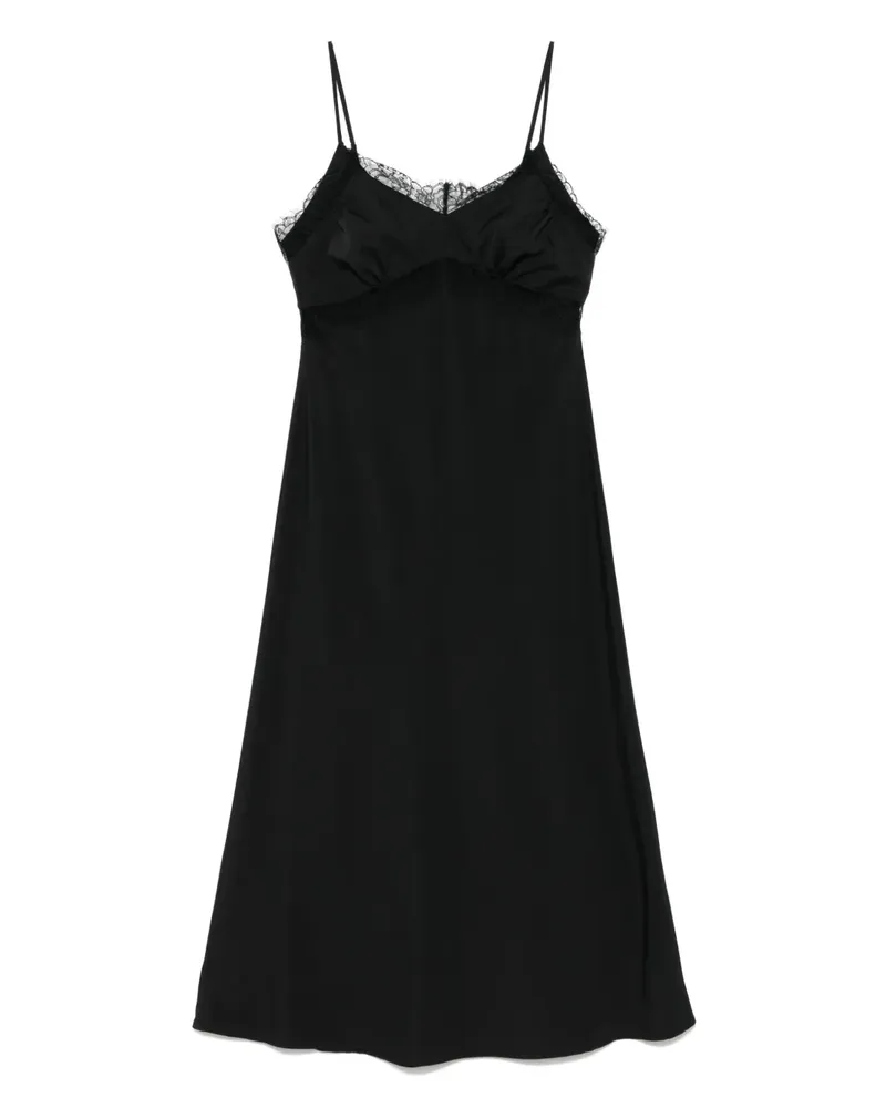 Vivetta Midikleid mit Spitzenbesatz - Schwarz Schwarz