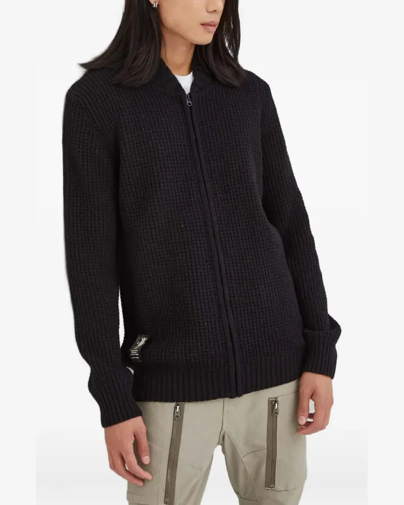 G-STAR RAW zipped knitted cardigan - Schwarz Schwarz