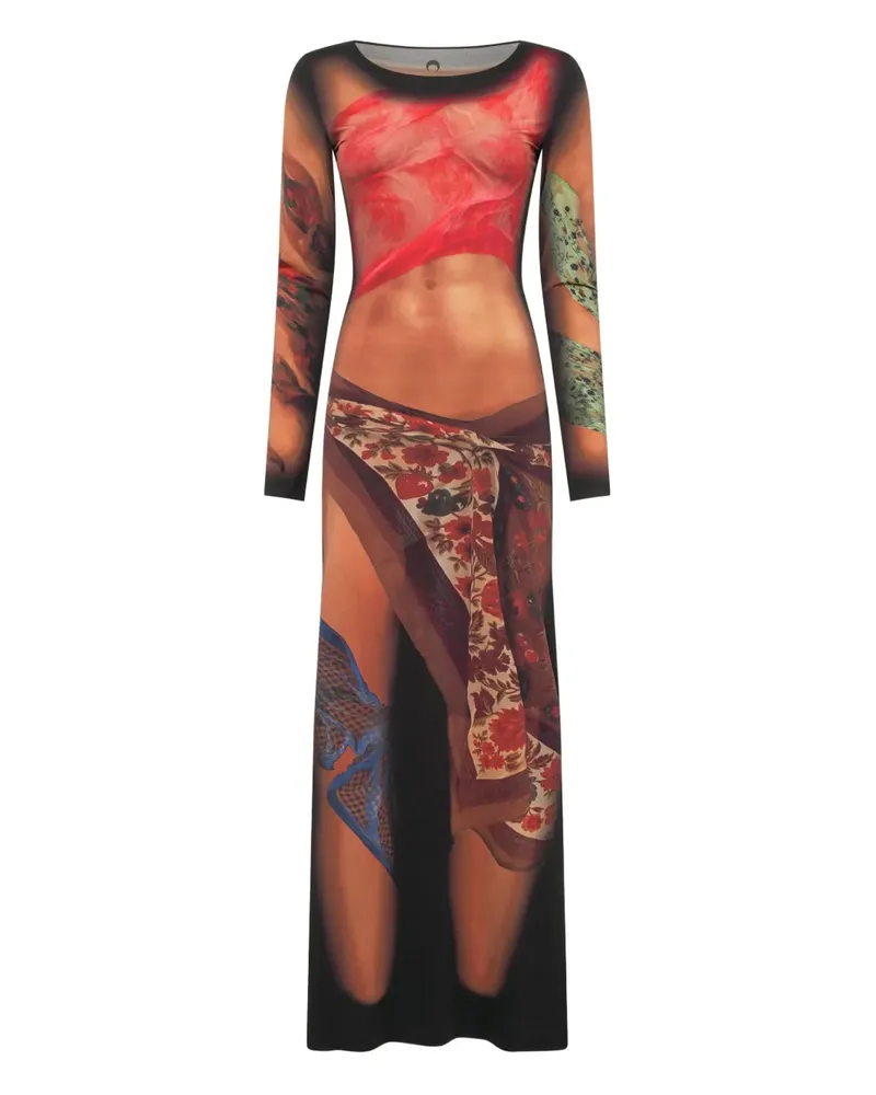 Marine Serre Draped Statue Maxikleid aus Jersey - Braun Braun