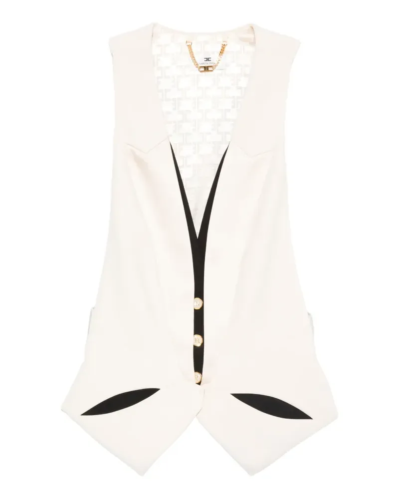 Elisabetta Franchi button sleeveless waistcoat - Nude Nude