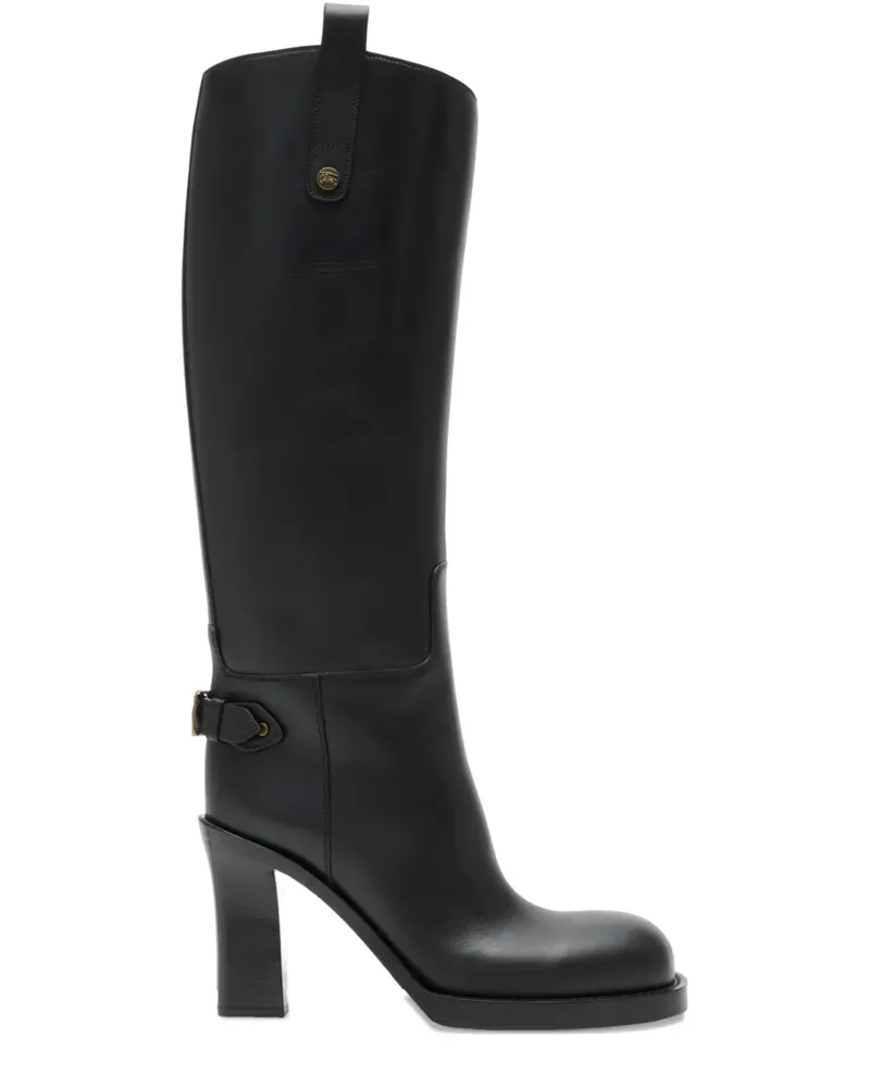 Burberry Cavalier Stiefel mit Schnalle 85mm - Schwarz Schwarz