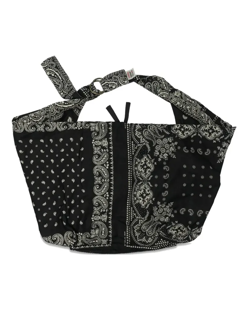 KAPITAL Schultertasche mit Bandana-Print - Schwarz Schwarz