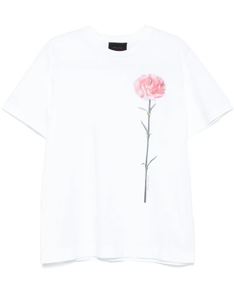 Simone Rocha T-Shirt mit Nelken-Print - Weiß Weiß