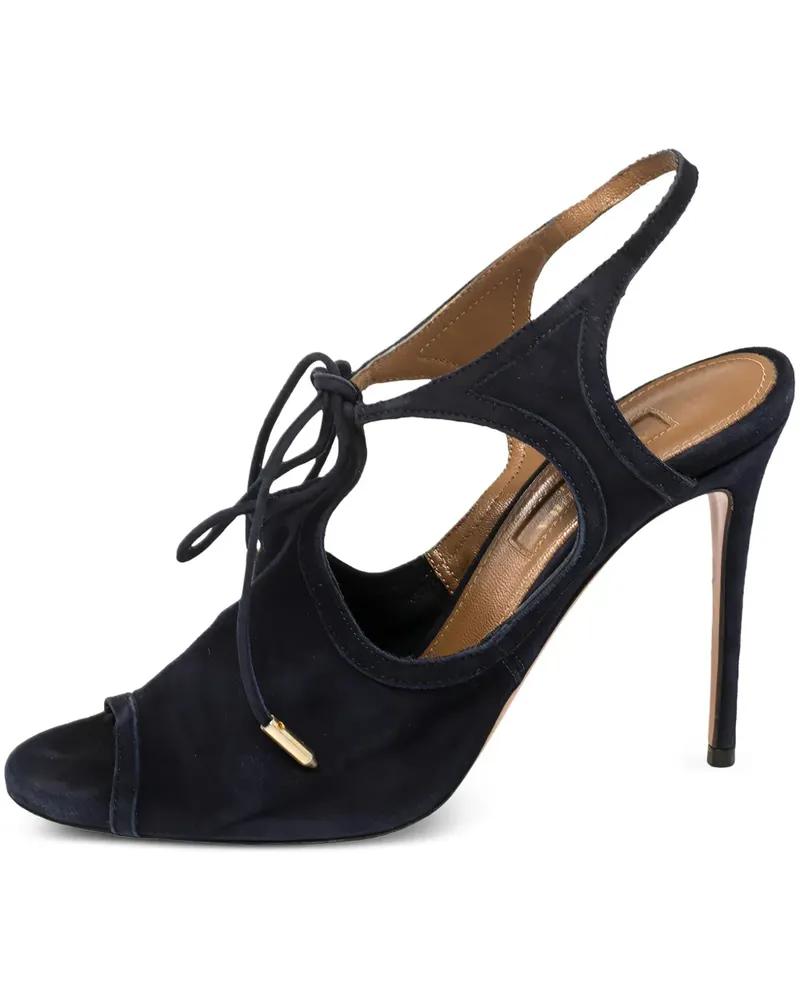 Aquazzura Sandalen aus Wildleder 100mm - Blau Blau