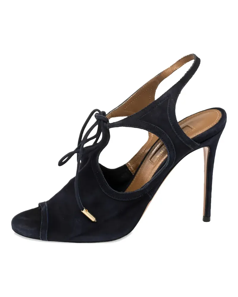 Aquazzura Sandalen aus Wildleder 100mm - Blau Blau