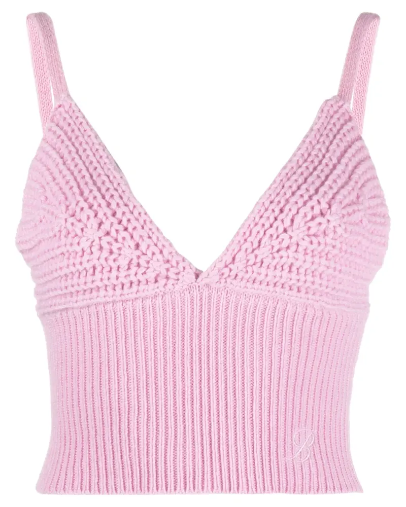 Blumarine Oberteil mit V-Ausschnitt - Rosa Rosa
