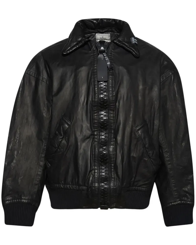 MIHARAYASUHIRO x Backlash Bomberjacke aus Leder - Schwarz Schwarz