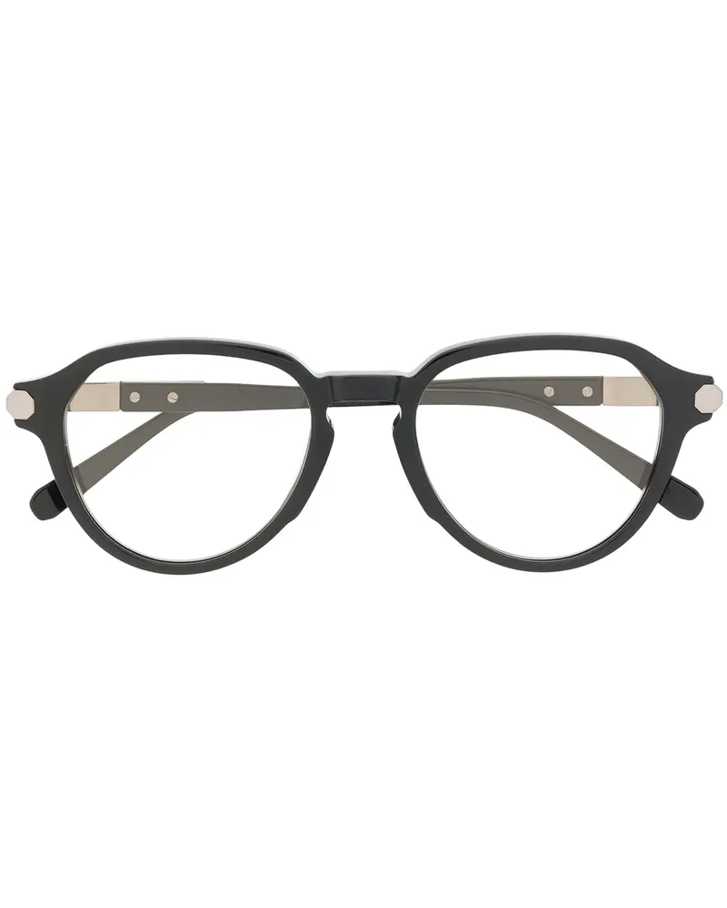 Brioni Sonnenbrille mit rundem Gestell - Schwarz Schwarz