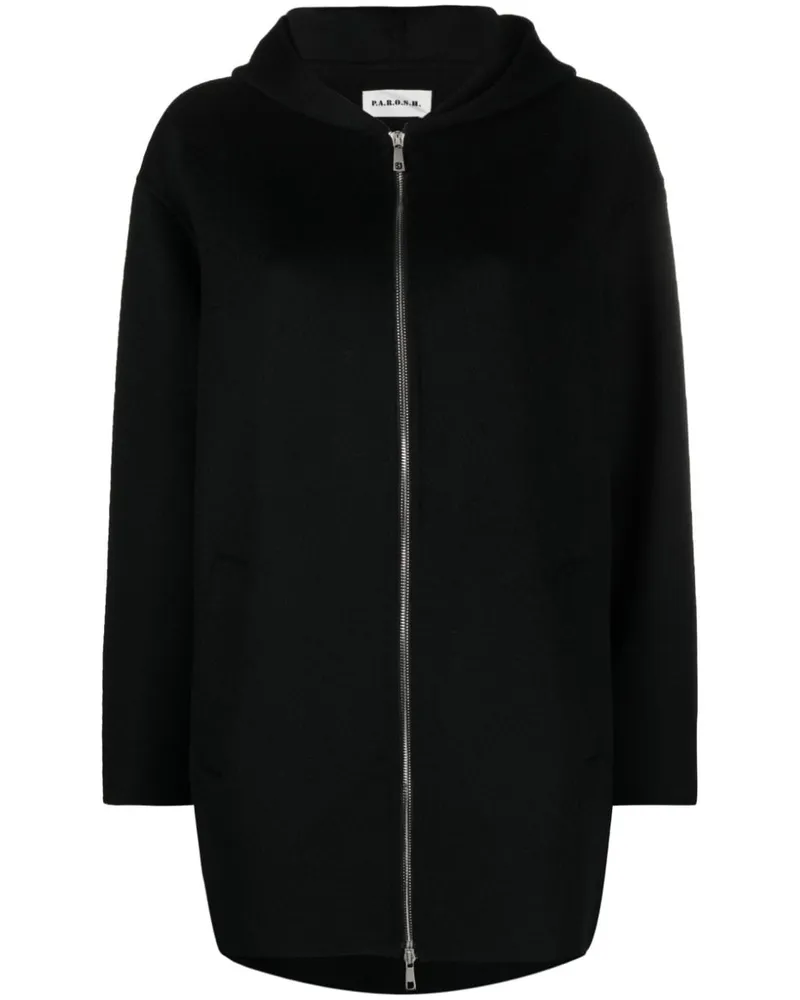 P.A.R.O.S.H. Kapuzenjacke mit Reißverschluss - Schwarz Schwarz