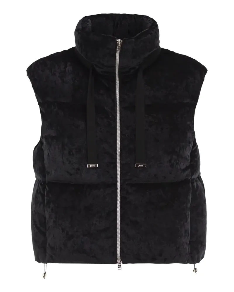 Herno velvet-effect padded gilet - Schwarz Schwarz