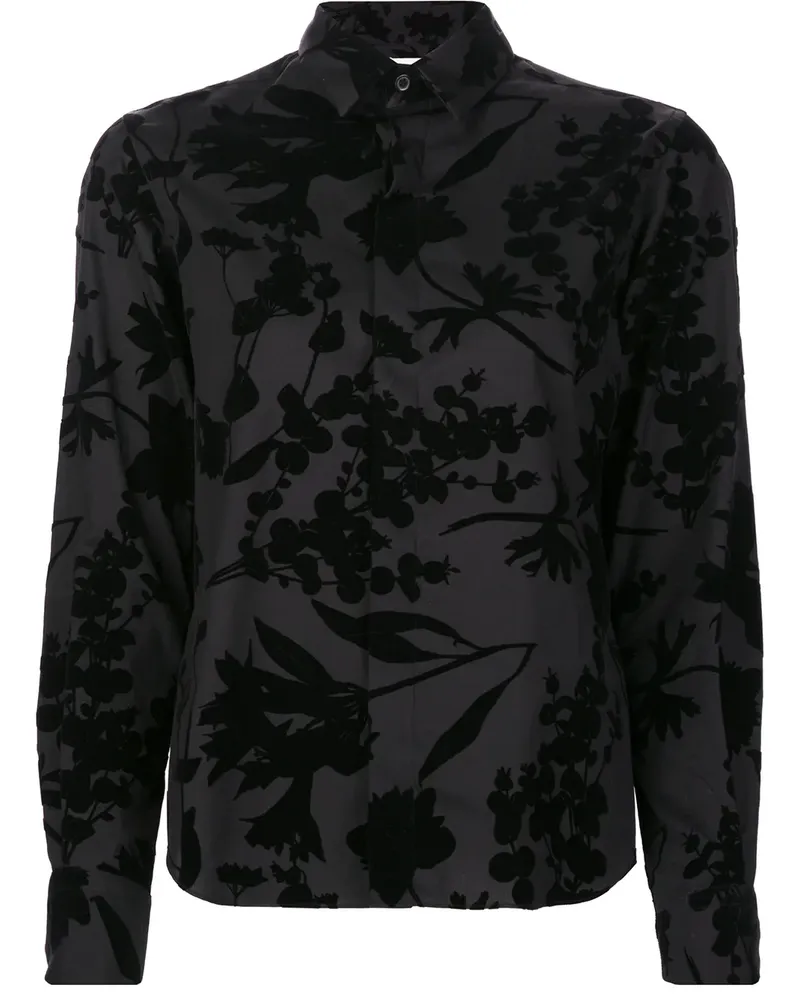 Noir Kei Ninomiya Hemd mit floralem Print - Schwarz Schwarz