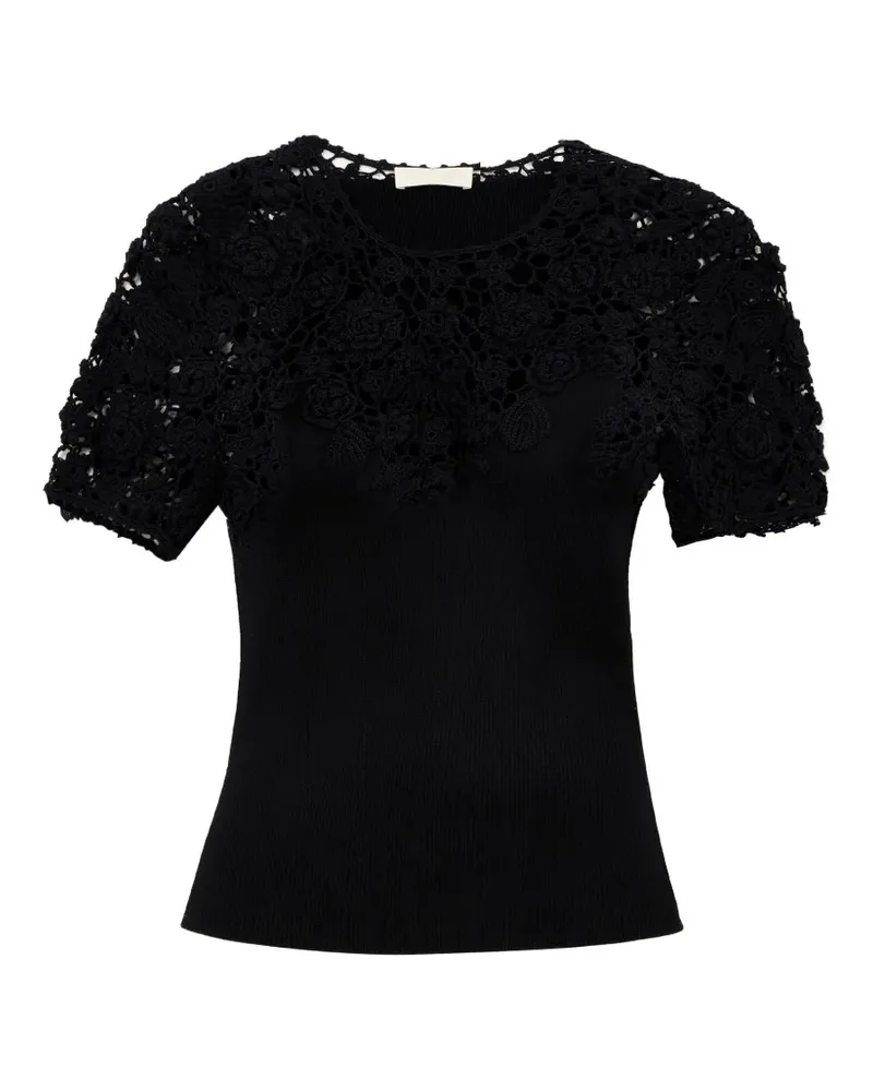 Ulla Johnson SS Clelia crochet-knit top - Schwarz Schwarz