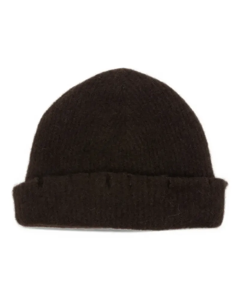 FREI-MUT Artor leather-trim beanie hat - Braun Braun