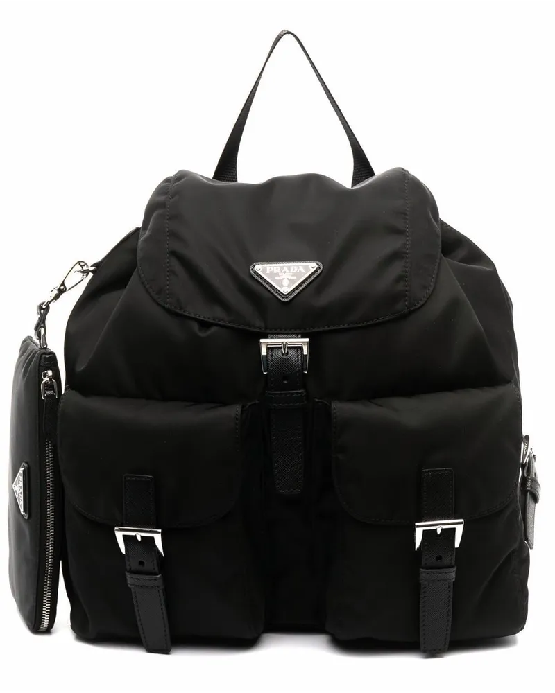 Prada Mittelgroßer Rucksack - Schwarz Schwarz
