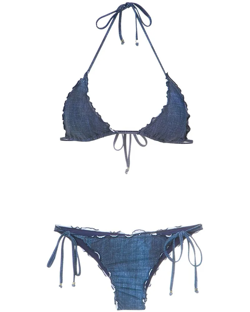 Amir Slama denim bikini set - Blau Blau