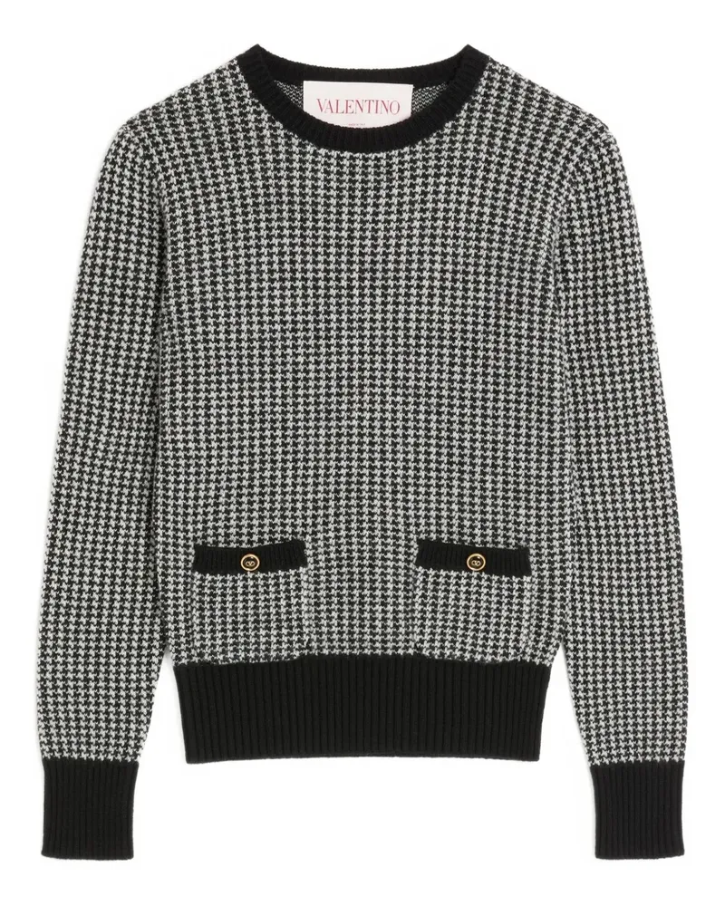 Valentino Garavani Pullover mit Hahnentrittmuster - Schwarz Schwarz