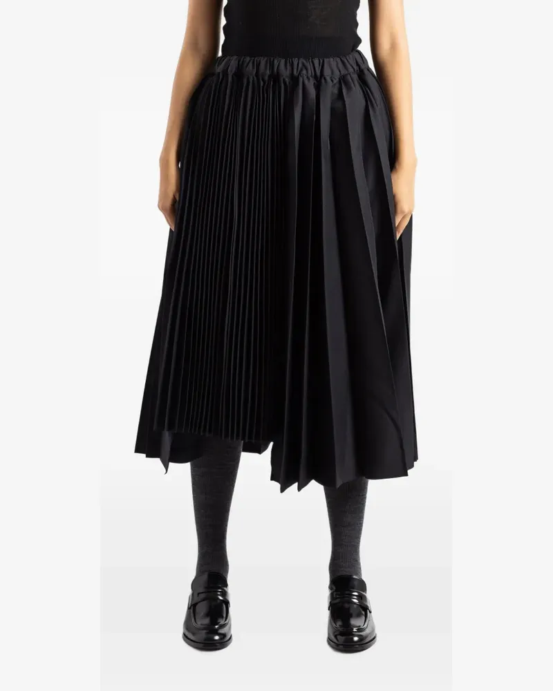 Comme des Garçons Asymmetrischer Faltenrock - Schwarz Schwarz