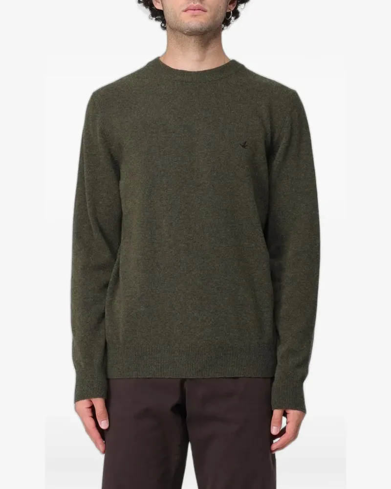 Brooksfield elbow-patch crew-neck sweater - Grün Grün